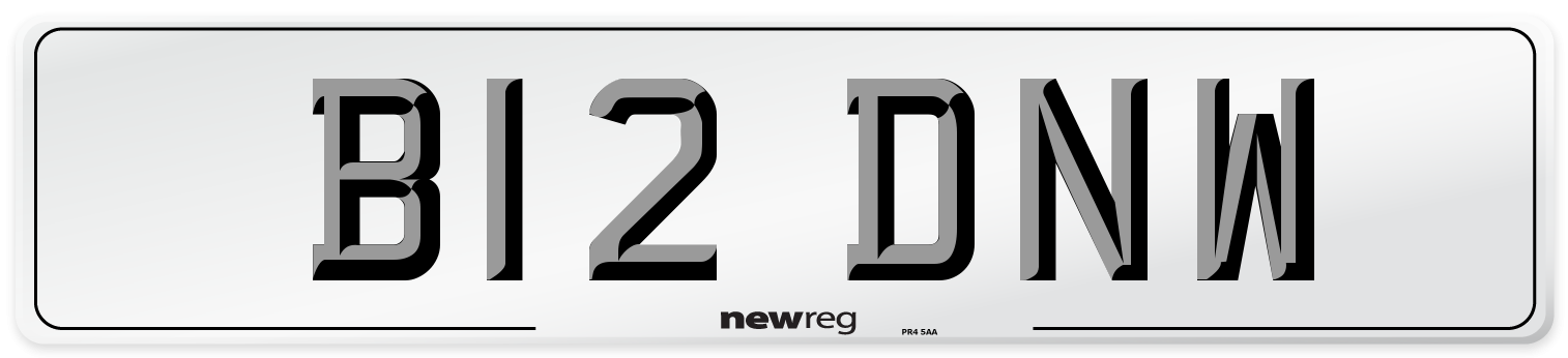 B12 DNW Number Plate from New Reg